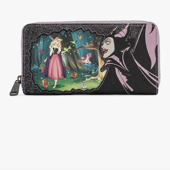 NWT Loungefly Disney Villain Scenes Maleficent Zip Around Wallet - Picture 8 of 8
